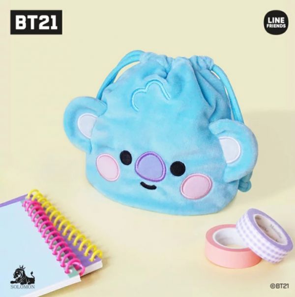 BT21 公式　COOKY フェイスタイプポーチ　韓国　K-POP☆BTS 防弾少年団　ジョングク　巾着袋　FACE POUCH_画像6