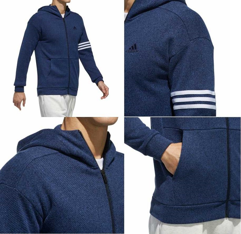 アディダス M SPORT ID ニットフリース上下セット Lサイズ 定価17578円 インディゴ KT FLEECE フルジップパーカー＆パンツ ネイビー_画像5