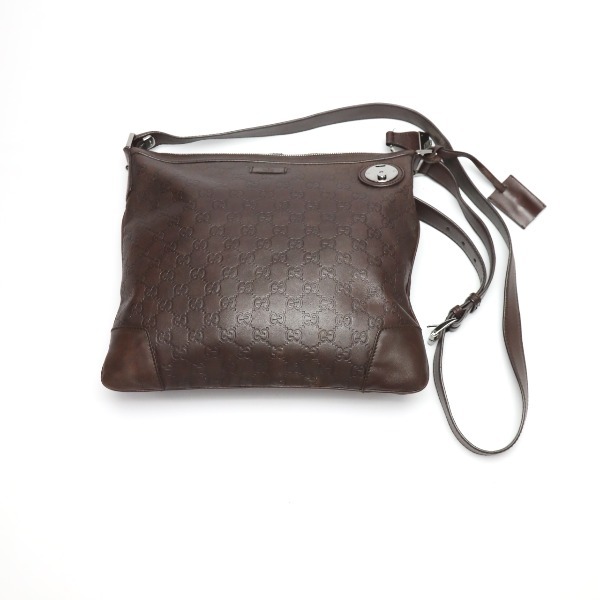 グッチ ショルダーバッグ 148476 グッチシマ 斜め掛け GUCCI ブラウン ...