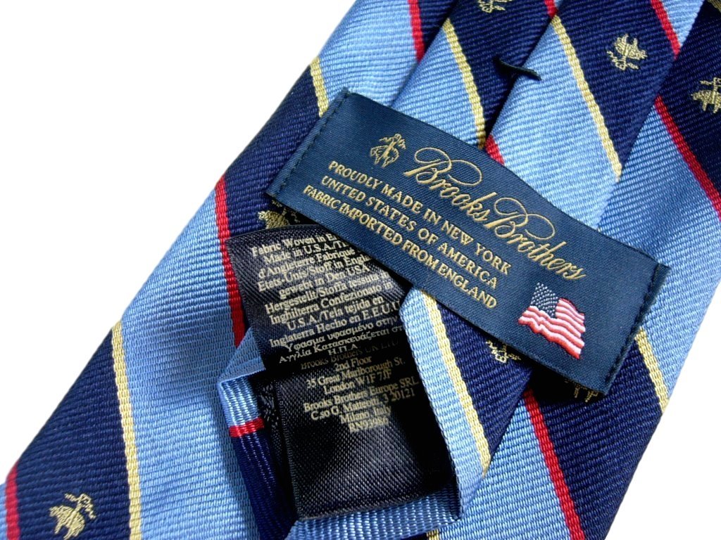 新品 【送料込】ブルックスブラザーズ Brooks Brothers Argyll and Sutherland Stripe Tie フリースロゴ シルク ネクタイ Silk 100% 米国製_画像2