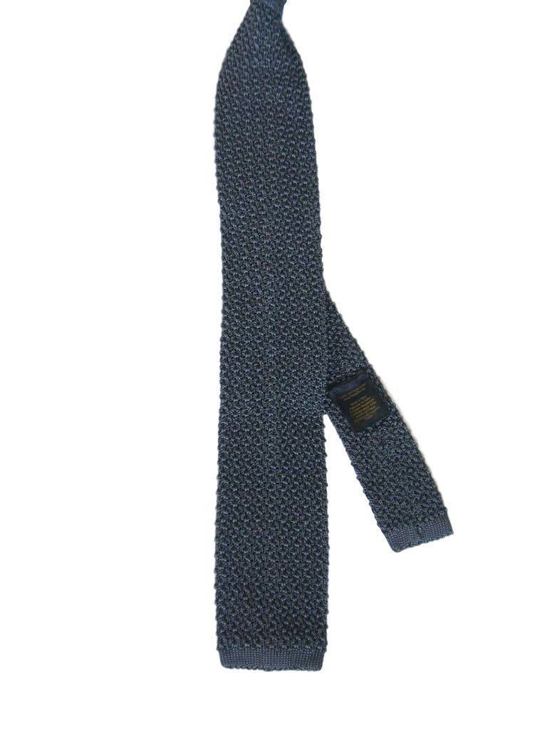 新品【送料無料】ブルックスブラザーズ ニット ネクタイ イタリア製 Brooks Brothers Grey Silk Knit Tie グレー シルク ニットタイ_画像4