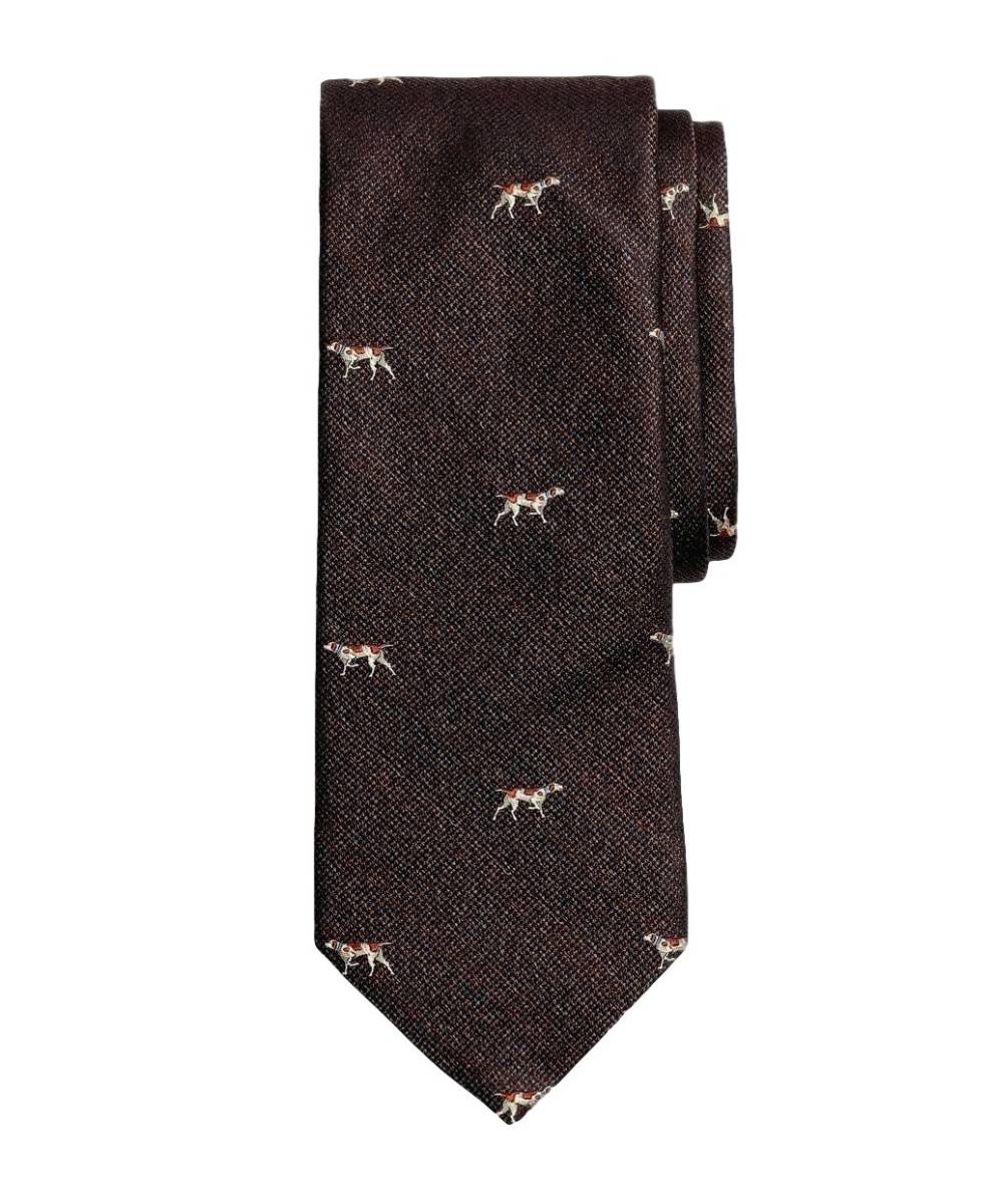 新品【送料無料】ブルックスブラザーズ Brooks Brothers ブラウン ハウンドドッグ シルク ネクタイ 茶色 Hound Dopg Tie Silk 100% 米国製_イメージ画像です。