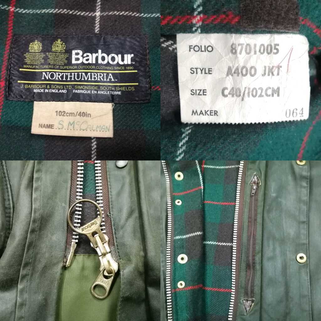 80s Barbour northumbria　c40 バブアー　ノーザンブリア　1987年　2クラウン_画像4