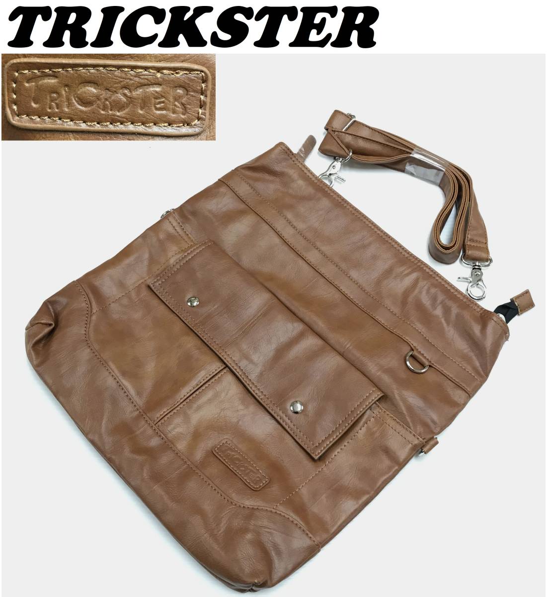  unused goods TRICKSTER Brown shoulder bag BELTRE belt re casual men's lady's adult playing heart clutch bag Trick Star 