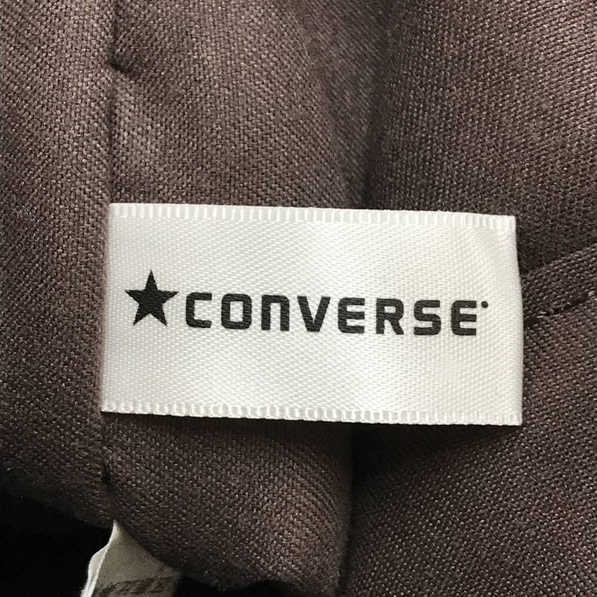  unused CONVERSE Brown check pouch bag lady's tote bag big Logo simple casual tag the best size new standard Converse 