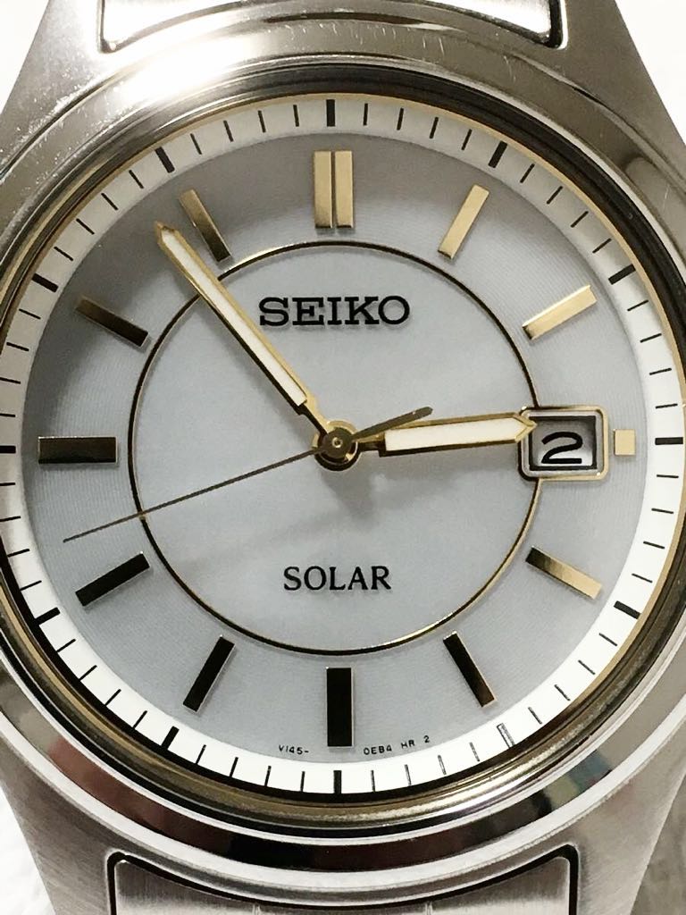 K セイコー ソーラー腕時計 V145-0BV0