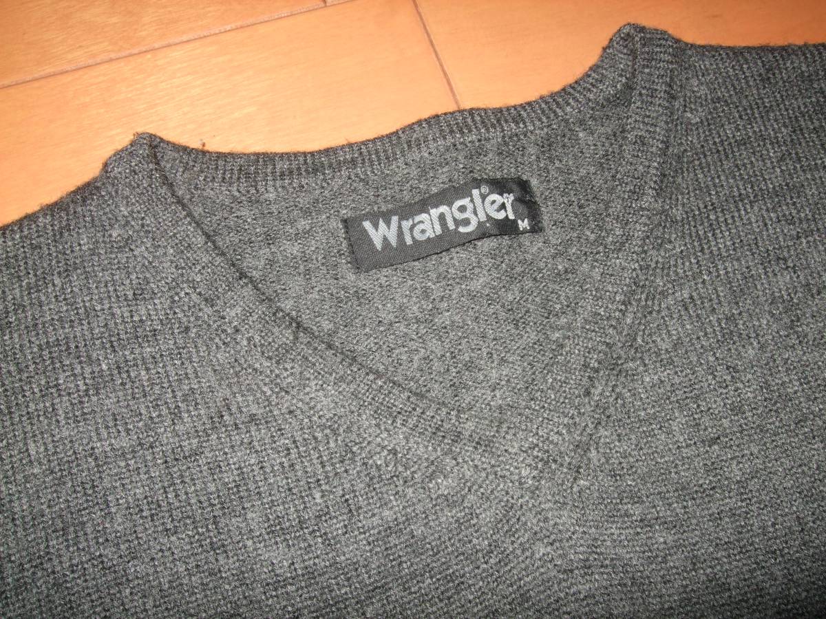  superior article prompt decision *Wranglermelino wool V neck knitted * charcoal M