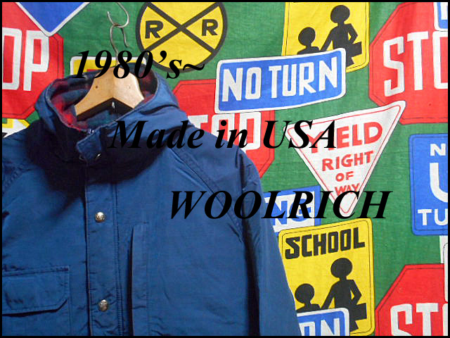 ★ウールライナー付の１着★Made in USA製アメリカ製WOOLRICHウールリッチビンテージマウンテンパーカ80s80年代紺色ネイビー紺タグOLDタグS