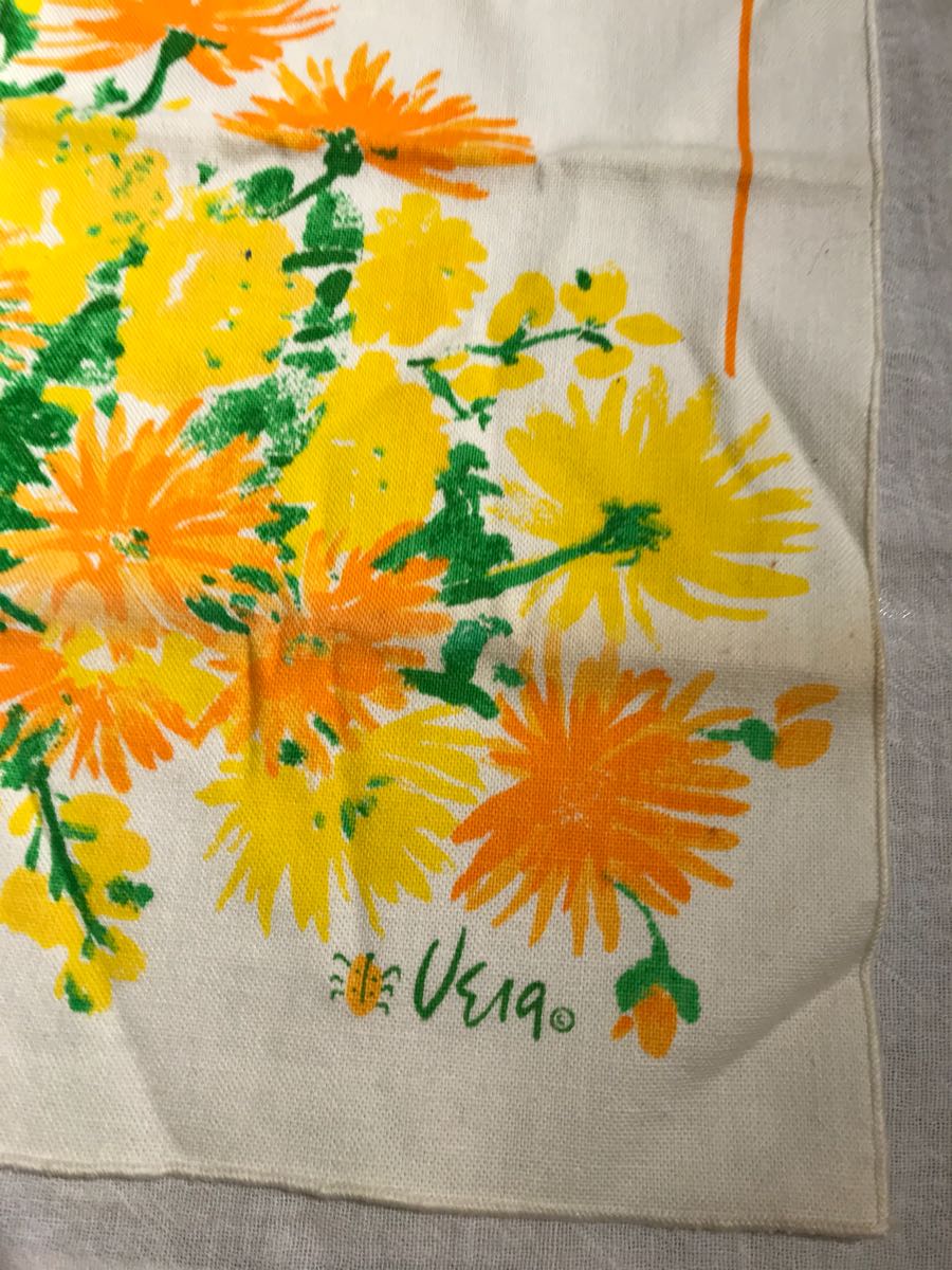 USA б/у одежда смешанные товары Vintage ткань * Vera Neumann70s цветок рисунок салфетка / Country индеец запад набережная Surf / кухня для . Ремейк-материал как...
