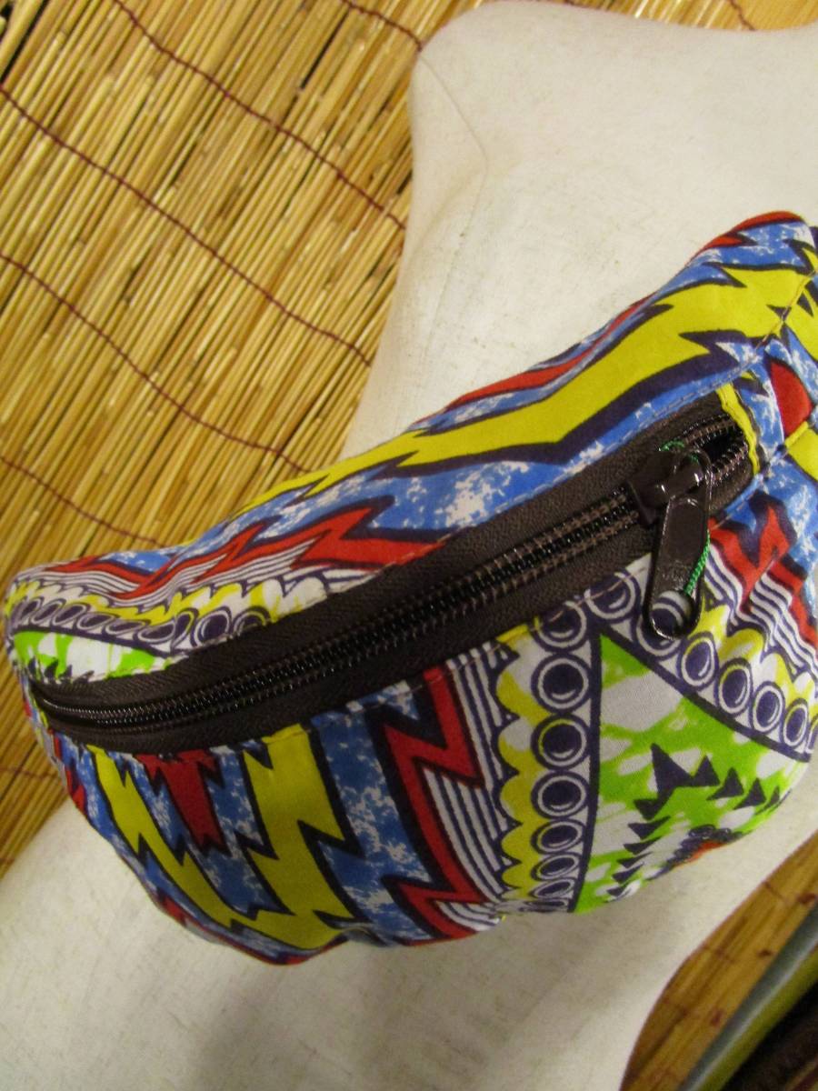 ⑥ новый товар * для мужчин и женщин * Africa принт *pa-nyu ткань *2WAY* сумка-пояс 