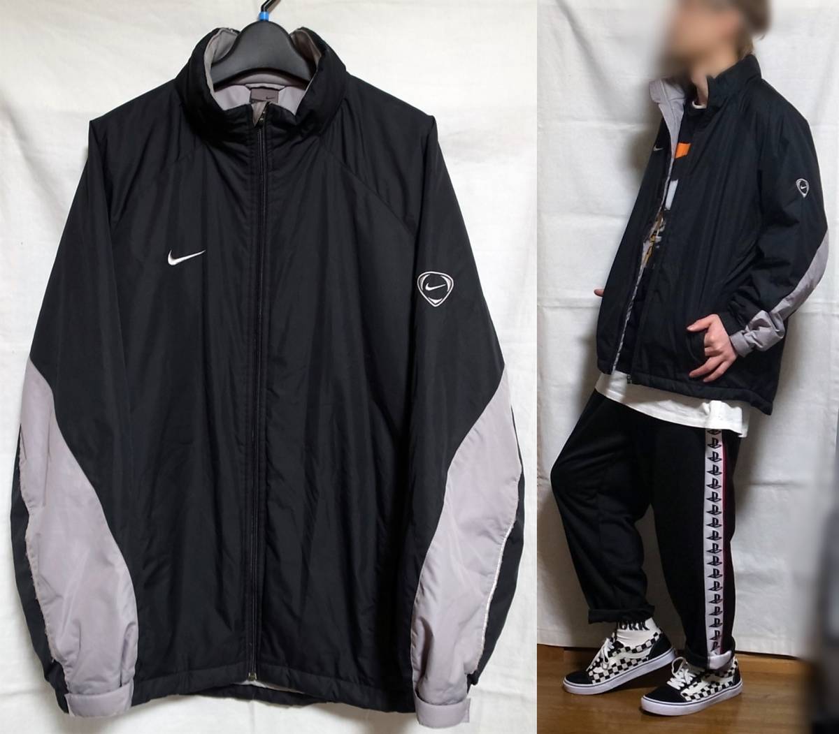 ナイキ ヴィンテージ 中綿 ナイロンジャケット 黒 M 90's～00's初期頃 NIKE VINTAGE JACKET Black 90年代 _画像1