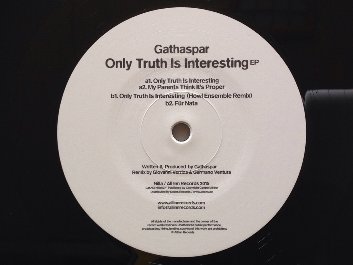 Gathaspar - Only Truth Is Interesting EP - EUオリジナル12インチ_画像1