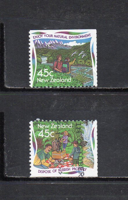 17B159 New Zealand 1995 year environment guarantee all stamp . single one-side 2 kind used 