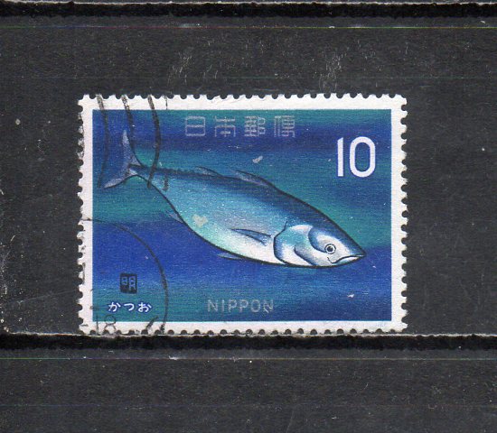 17B344 日本 1966年 魚介シリーズ カツオ 使用済_画像1