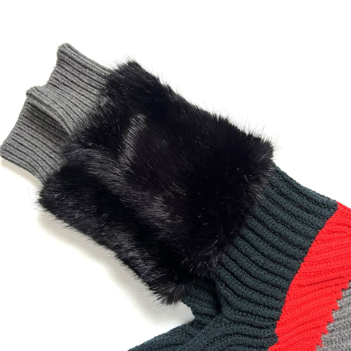 【送料無料】ステラマッカートニー ファー ニット カーディガン 肉厚 厚手 冬物 レディース fur free fur 38 M グレー ブラック