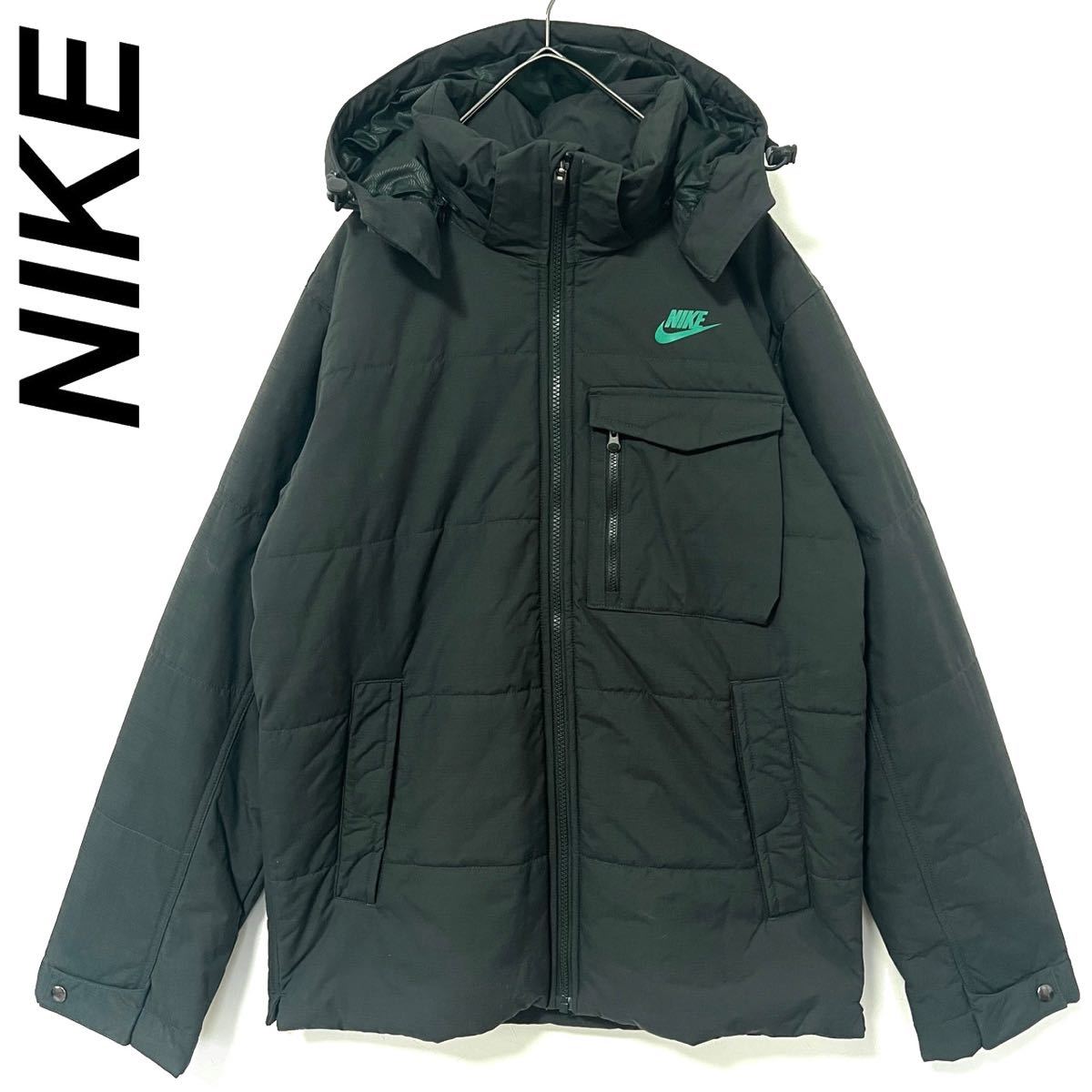 【送料無料】【新品】NIKE ナイキ　デッドストック　深緑　グリーン　ダウンジャケット　中綿　冬物　肉厚　厚手　コート　M フード付き_画像1