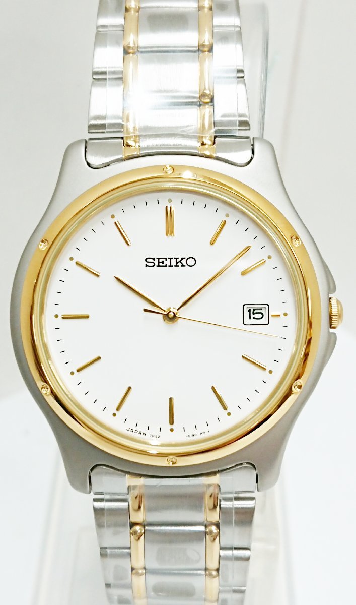 SEIKO/セイコー SPIRIT/スピリット ホワイト シルバーxゴールド クォーツ メンズ 腕時計 SCXA026