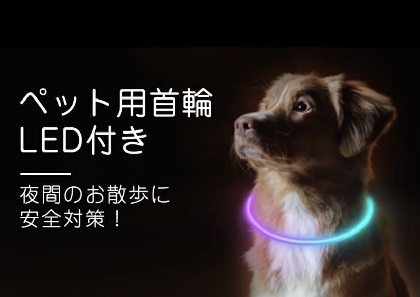 首輪 犬 光る ペット LEDライト USB充電式 取付簡単 調整可能 レッド_画像7