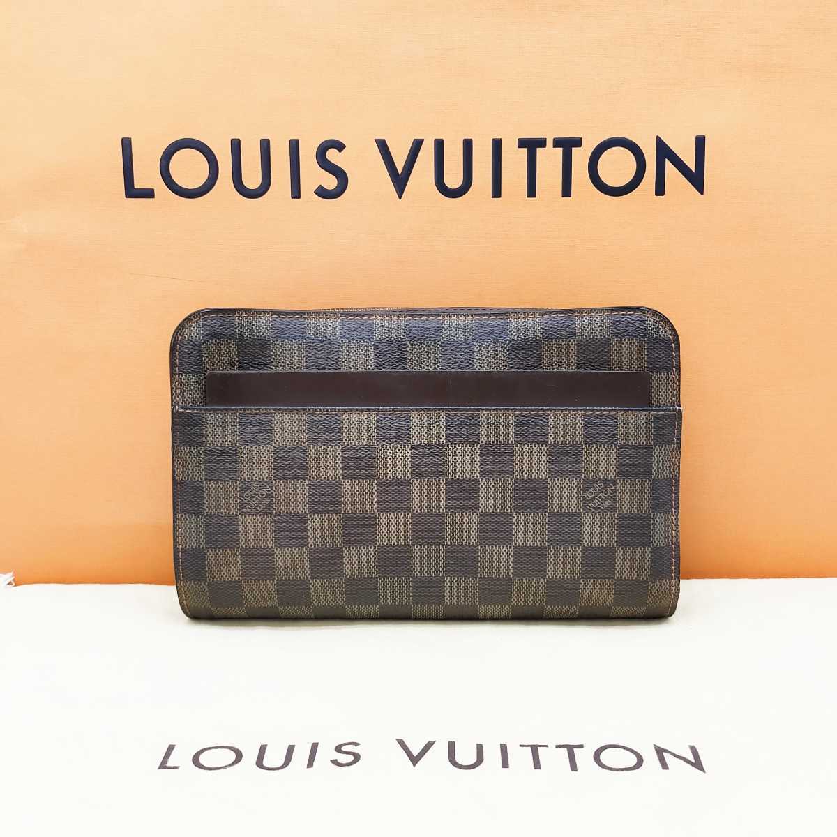 正規品 極美品 LOUISVUITTON LOUIS VUITTON ルイヴィトン ダミエ エベヌ サンルイ バンドバッグ セカンドバッグ  クラッチバッグ N51993