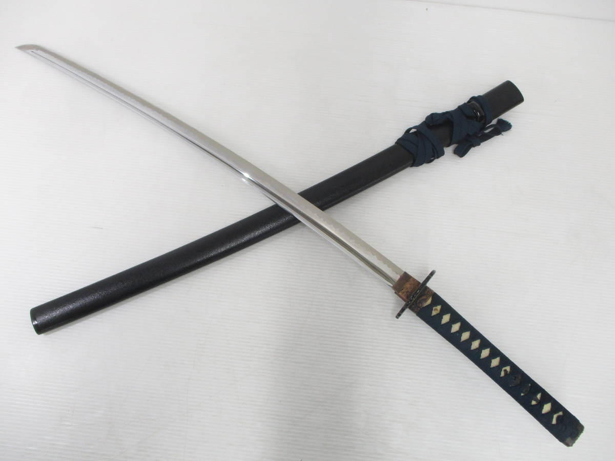 221191-053 日本刀 刀剣 模造刀 居合刀 拵え 鶴透かし鍔 全長約101cm 