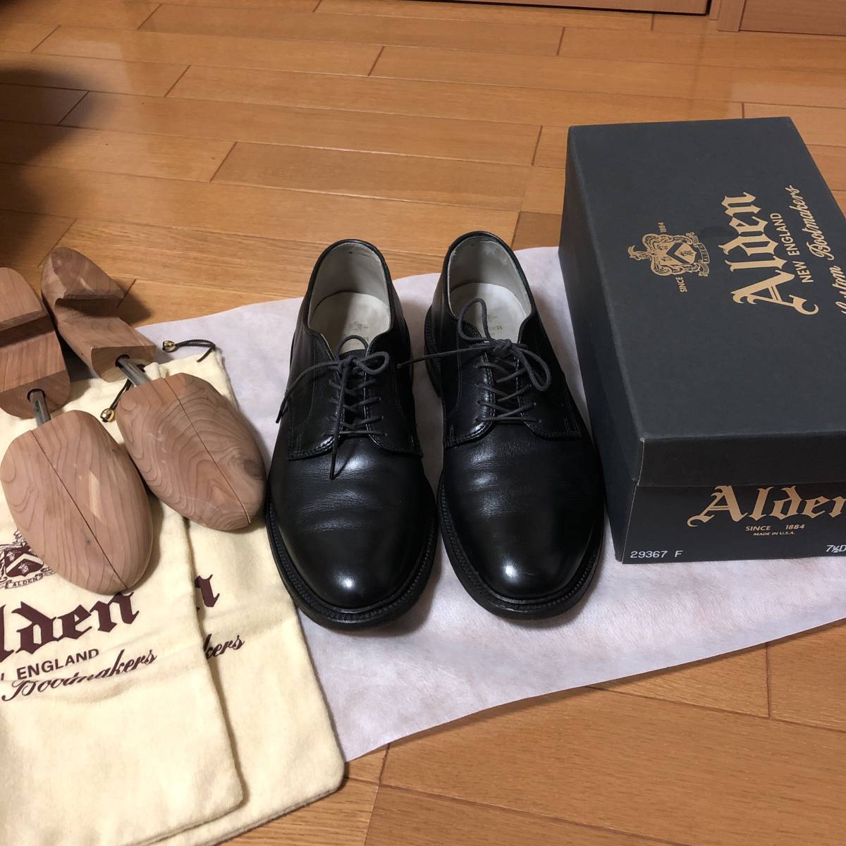 Alden オールデン 黒クロムエクセル バリーラスト プレーントウ 7.5