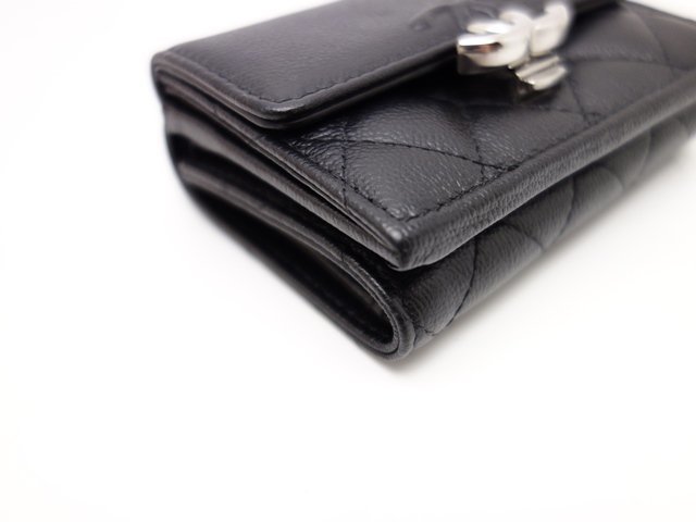 CHANEL　シャネル　マトラッセ　三つ折り財布　コンパクトウォレット　AP1173 黒　キャビア　財布　レディース　中古　送料無料_画像9