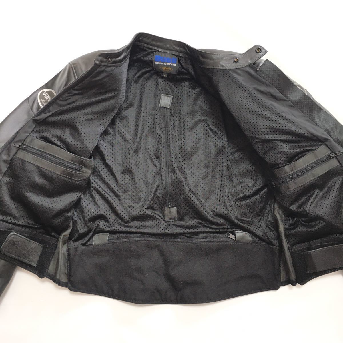 BUELL VANSON 本革レザーライディングジャケットLライダース BUELL VANSON 本革レザーライディングジャケットLライダース