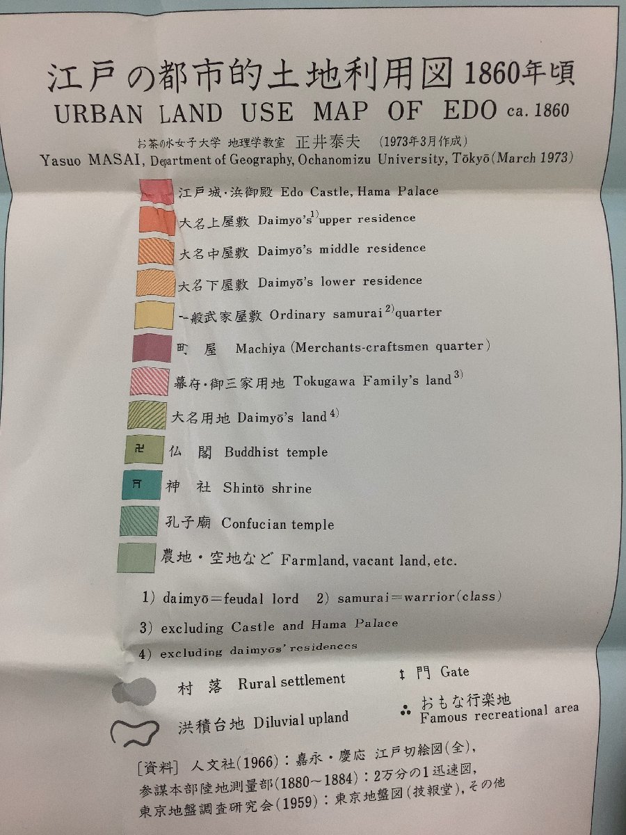 【まとめ】日本国際地図学会機関誌「地図 map」添付地図　昭和50年 6枚セット　粟島/江戸/名護/国土/北九州/下関【ta01g】_画像6