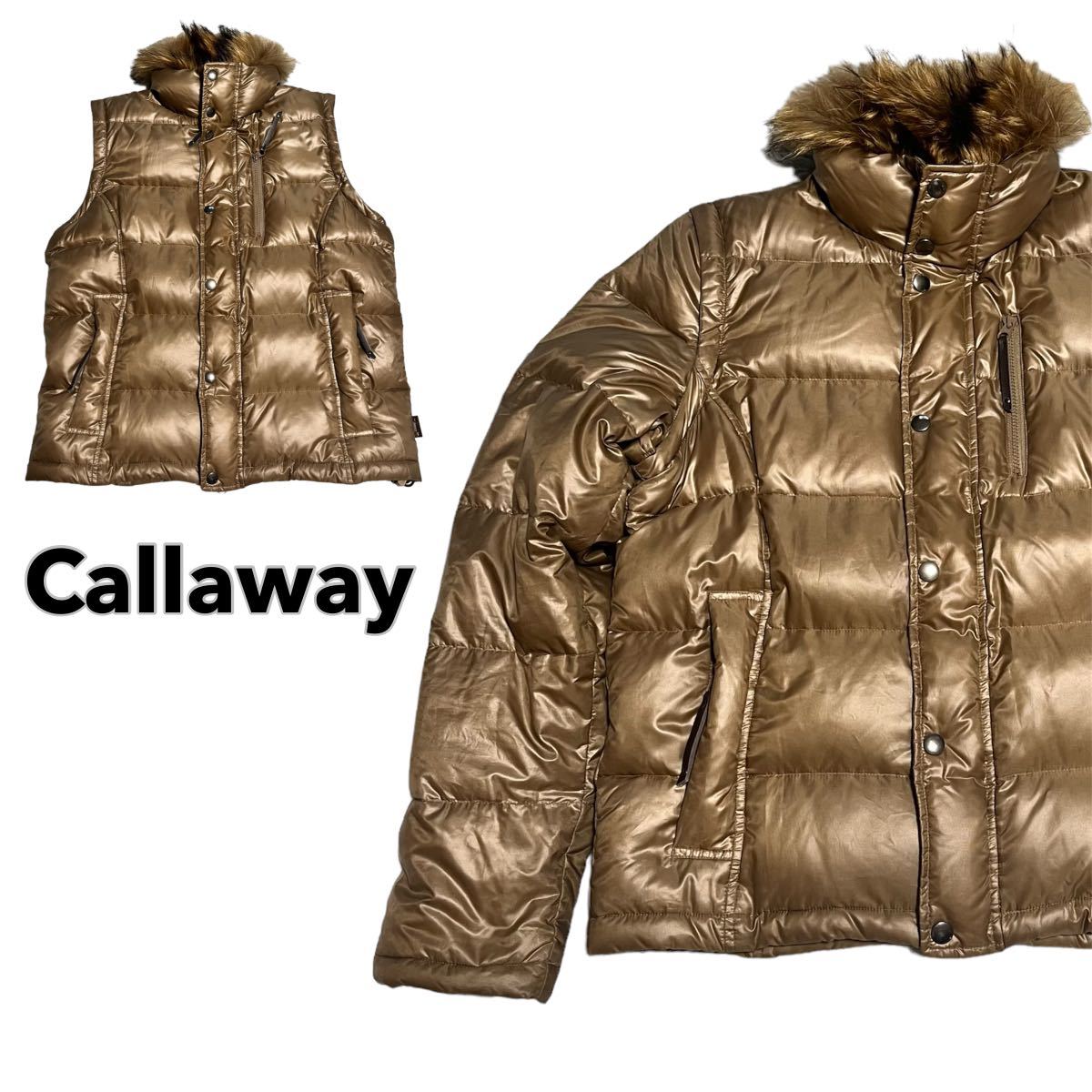 状態良 Callaway キャロウェイ 2WAY リアルファー ダウンジャケット