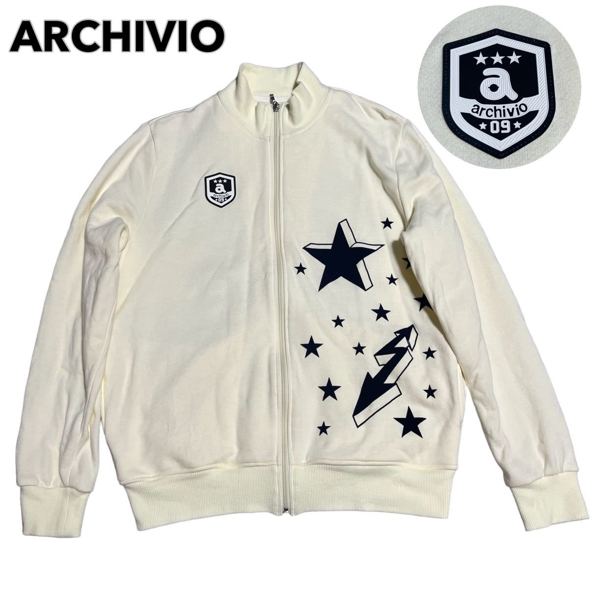状態良 ARCHIVIO アルチビオ スウェット トラックジャケット ジャージ トレーナー ロゴワッペン 星柄 ゴルフ メンズ ゴルフ メンズウエア