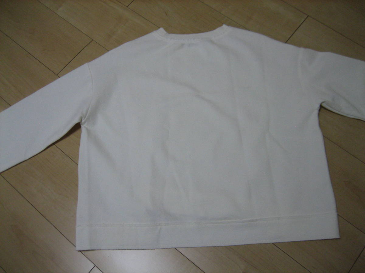 ☆　白　カットソー　裾がおしゃれ　綿―９０％　L　☆_画像5
