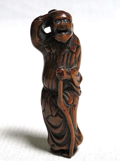 時代提物 根付 木彫根付 仙人 木彫彫刻 古根付 debugstore.lk