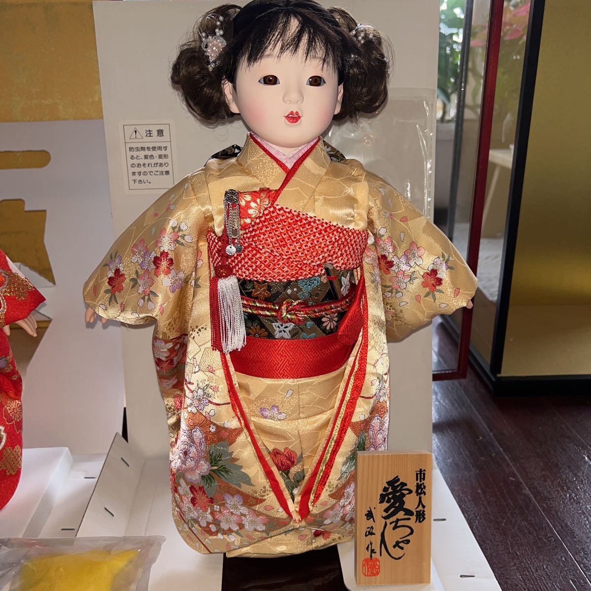 市松人形 女の子二体　新品日本人形 ケース付き_画像3