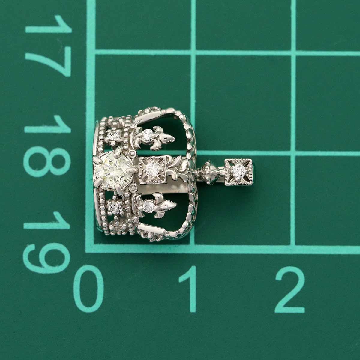 ダイヤモンド(0.10ct/0.190ct) クラウンモチーフ ペンダントトップ 750 K18 WG ホワイトゴールド_画像6