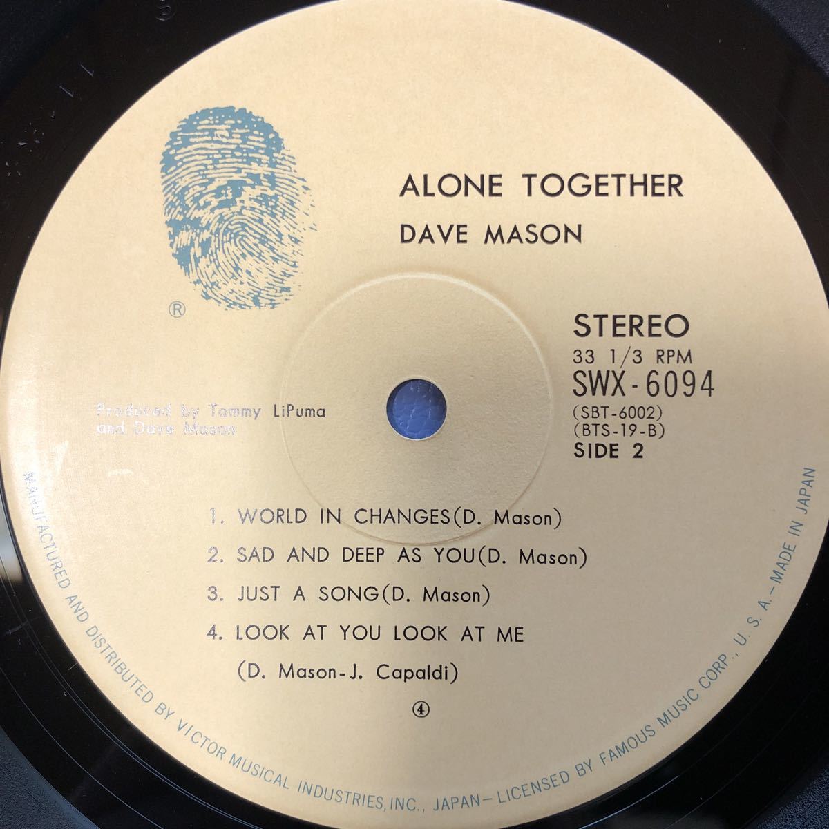 D LP Dave Mason デイヴ・メイスン アローン・トゥゲザー Alone Together レコード 5点以上落札で送料無料_画像6