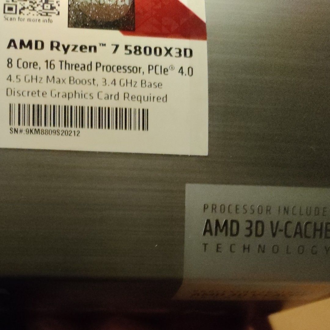 AMD ryzen7 5800X3D BOX(国内正規代理店品) 新品未開封