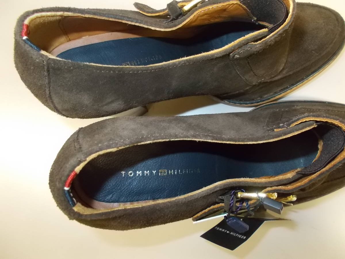 a1018◆TOMMY HILFIGER スウェードヒールブーツ◆EUR38 UK5 24CM ポルトガル製 タグ付未使用品 トミーヒルフィガー ヒールブーツ 4L_画像5