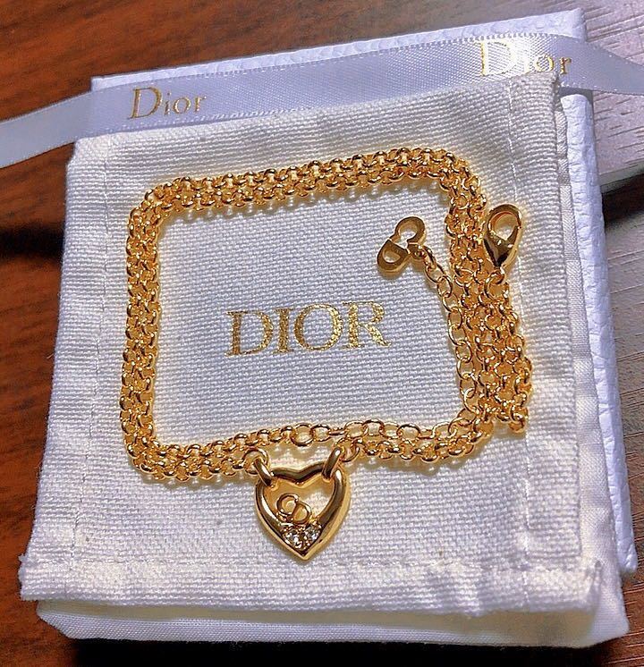 売買 Christian Dior ネックレス ゴールド ロゴ ストーン ...
