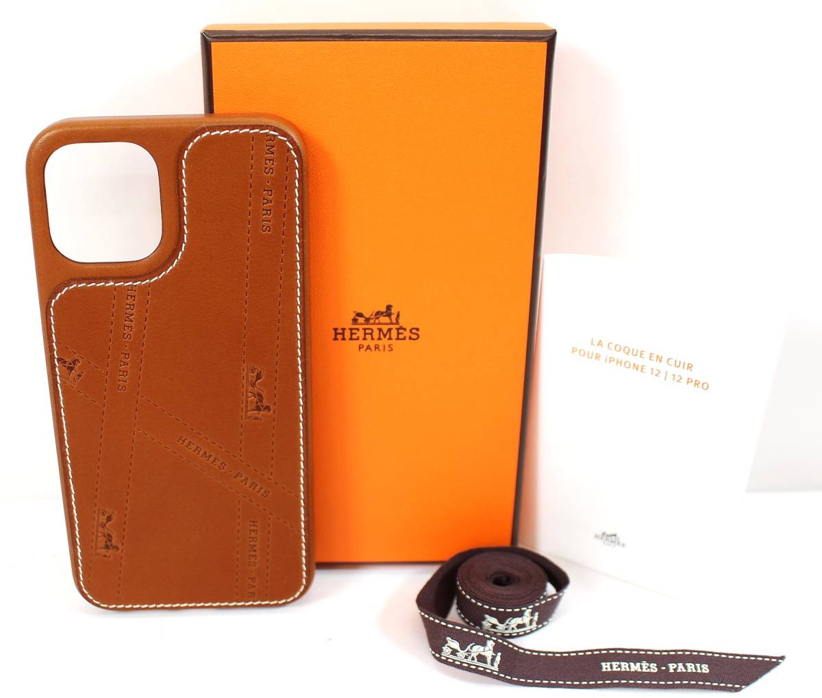Y5527#◇品◇エルメス iPhone 12用 レザ-カバー スマホケース