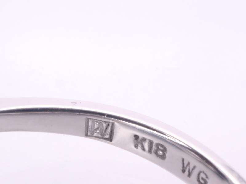 ポンテヴェキオ 美品 ダイヤ 0.46ct フラワー デザイン リング 9号 K18WG ホワイトゴールドの画像5