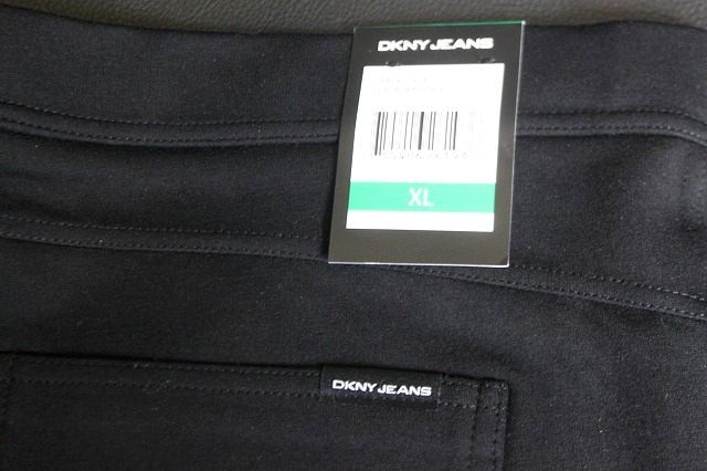 DKNY JEANS ダナキャラン レディース ストレッチパンツ スパッツ ブラック サイズXL★送料520円★_画像3