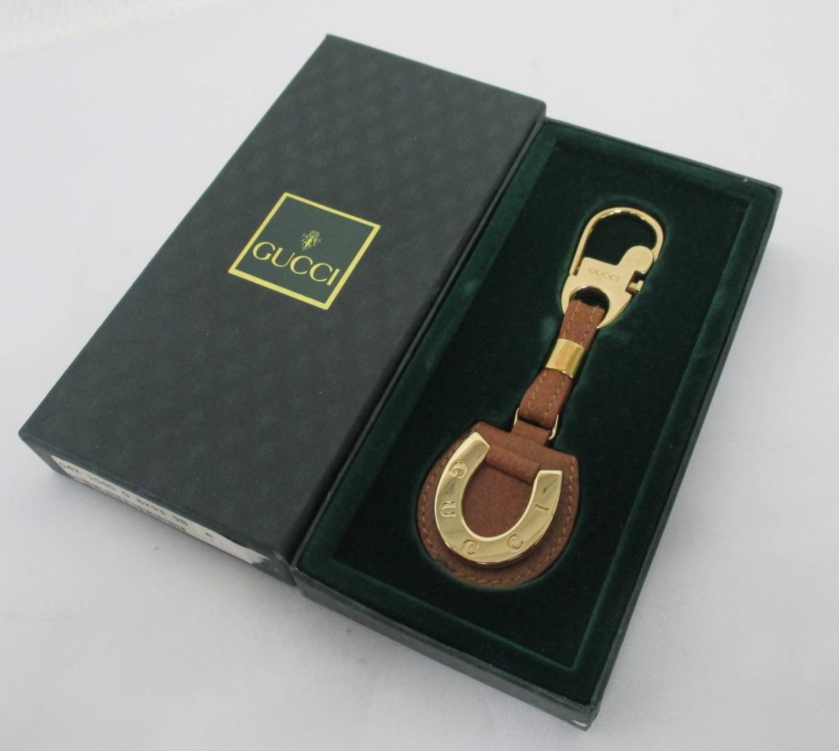  beautiful goods GUCCI Old Gucci Vintage hose shoe motif leather key holder key ring 