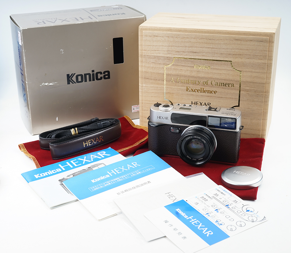 【美品】Konica/コニカ HEXAR +35mm f2 Rhodium フィルムカメラ 箱付き