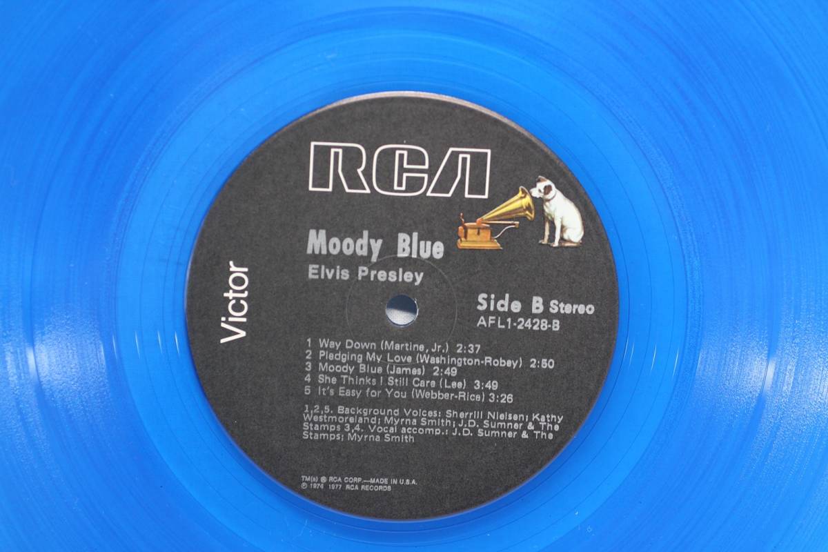 Elvis Presley Moody Blue RCA Victor US盤 ブルーレコード仕様 AFL1-2428 マト A-1S/B-1S_画像7
