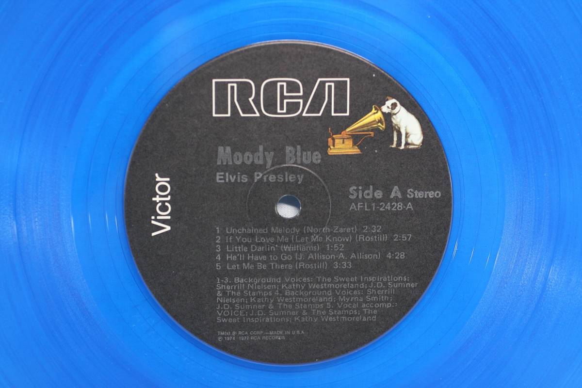 Elvis Presley Moody Blue RCA Victor US盤 ブルーレコード仕様 AFL1-2428 マト A-1S/B-1S_画像8