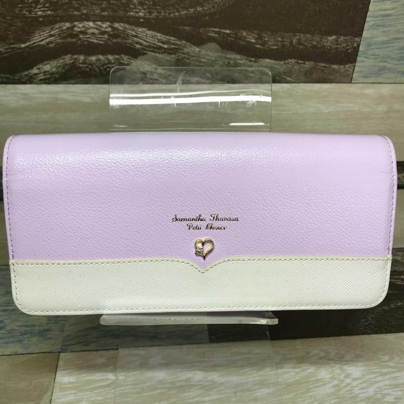 超美品の Ｓａｍａｎｔｈａ 鞄/233 ハート バイカラー 白 ピンク 長財布 サマンサタバサ Ｃｈｏｉｃｅ Ｐｅｔｉｔ Ｔｈａｖａｓａ その他