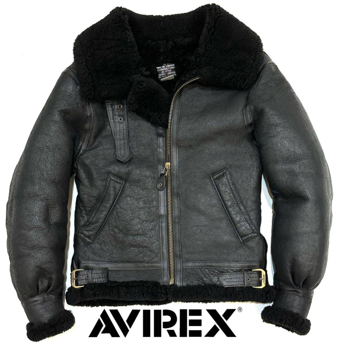USA製 AVIREX アヴィレックス B3 羊革 ムートン フライトジャケット