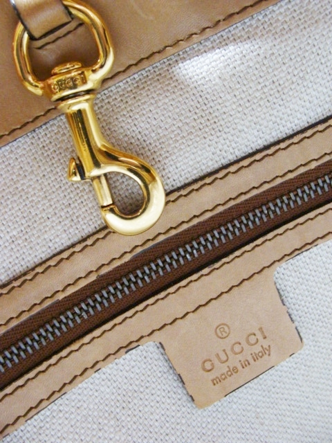 GUCCI グッチ ◇ GG 柄 マイクロ シマ ライン タッセル フリンジ レザー 革 トート バッグ 鞄 296910