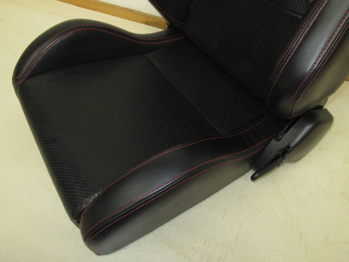  Manufacturers unknown leather style semi bucket seat left side ( passenger's seat side ) only all-purpose * secondhand goods black × red stitch JZA80,JZX100,AE86,BNR34,BNR32,BCNR33 and so on 