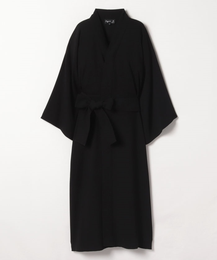  new goods regular price 5.1 ten thousand agnes b.ki mono gown black One-piece cardigan Agnes B 